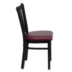 Chaise de restaurant en métal noir à dossier vertical Flash Furniture