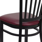 Chaise de restaurant en métal noir à dossier vertical Flash Furniture