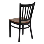 Chaise de restaurant en métal noir à dossier vertical Flash Furniture