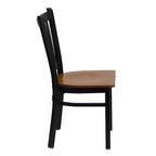 Chaise de restaurant en métal noir à dossier vertical Flash Furniture