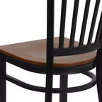 Chaise de restaurant en métal noir à dossier vertical Flash Furniture