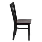 Chaise de restaurant en métal noir à dossier vertical Flash Furniture
