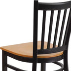 Chaise de restaurant en métal noir à dossier vertical Flash Furniture