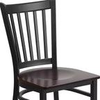 Chaise de restaurant en métal noir à dossier vertical Flash Furniture