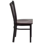 Chaise de restaurant en métal noir à dossier vertical Flash Furniture