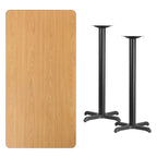 Flash Furniture Plateau de table rectangulaire en stratifié 30'' x 60'' avec bases de table de hauteur bar 22'' x 22''
