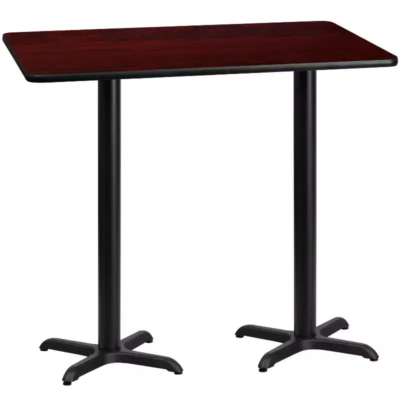 Flash Furniture Plateau de table rectangulaire en stratifié 30'' x 60'' avec bases de table de hauteur bar 22'' x 22''