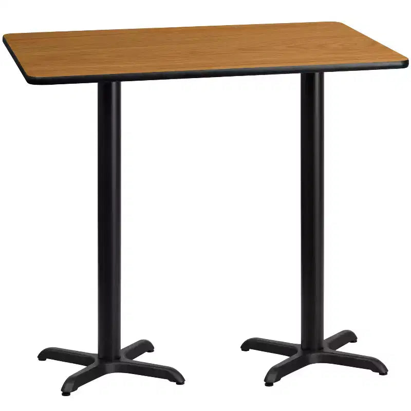 Flash Furniture Plateau de table rectangulaire en stratifié 30'' x 60'' avec bases de table de hauteur bar 22'' x 22''