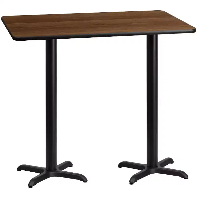 Flash Furniture Plateau de table rectangulaire en stratifié 30'' x 60'' avec bases de table de hauteur bar 22'' x 22''