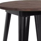 Table ronde d'intérieur Flash Furniture 24 en métal avec plateau en bois rustique