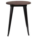 Table ronde d'intérieur Flash Furniture 24 en métal avec plateau en bois rustique