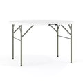 Flash Furniture Freeman 4-Foot Round Bi-Fold Granite White Plastic Banquet and Event Folding Table with Carrying Handle