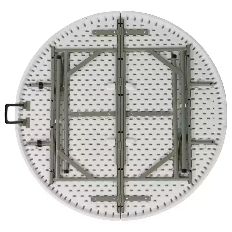 Table pliante de banquet et d'événement Flash Furniture Freeman ronde de 4 pieds en plastique blanc granit avec poignée de transport