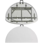 Table pliante de banquet et d'événement Flash Furniture Freeman ronde de 4 pieds en plastique blanc granit avec poignée de transport