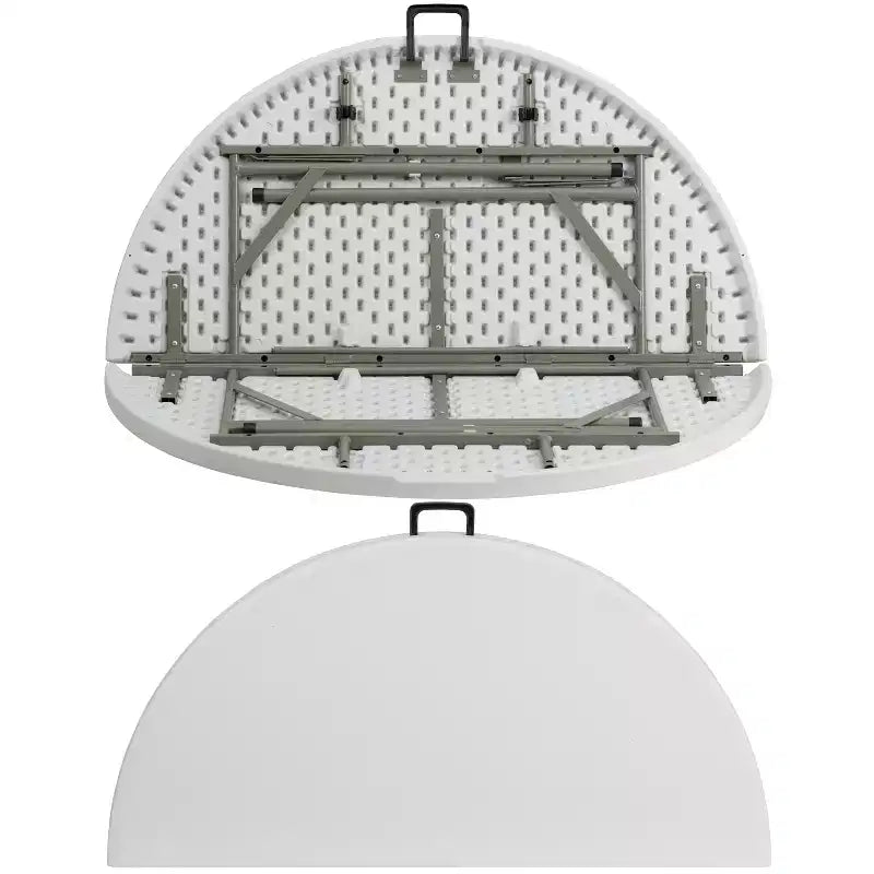 Table pliante de banquet et d'événement Flash Furniture Freeman ronde de 4 pieds en plastique blanc granit avec poignée de transport