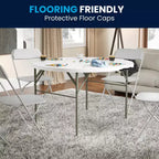 Table pliante de banquet et d'événement Flash Furniture Freeman ronde de 4 pieds en plastique blanc granit avec poignée de transport