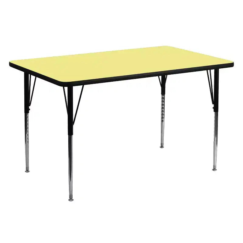 Flash Furniture Table d'activité rectangulaire en stratifié thermique de 30 po L x 60 po l - Pieds réglables en hauteur standard