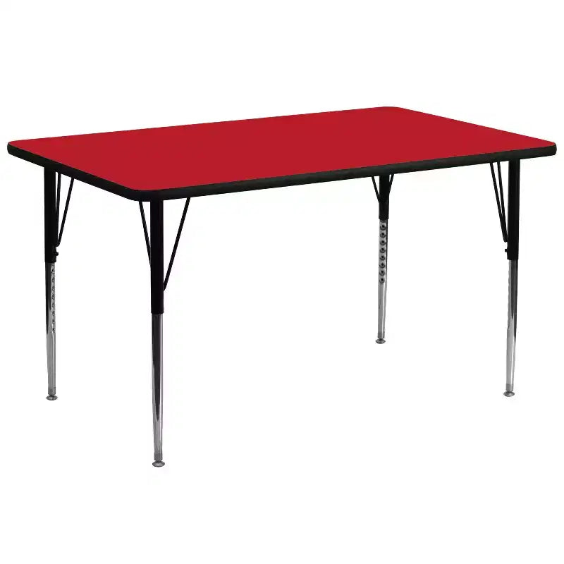 Flash Furniture Table d'activité rectangulaire en stratifié HP de 76,2 cm de largeur x 182,9 cm de longueur - Pieds réglables en hauteur standard
