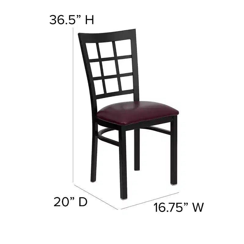 Chaise de restaurant Flash Furniture en métal noir avec dossier ajouré