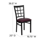Chaise de restaurant Flash Furniture en métal noir avec dossier ajouré