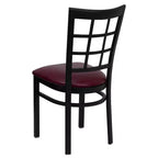 Chaise de restaurant Flash Furniture en métal noir avec dossier ajouré