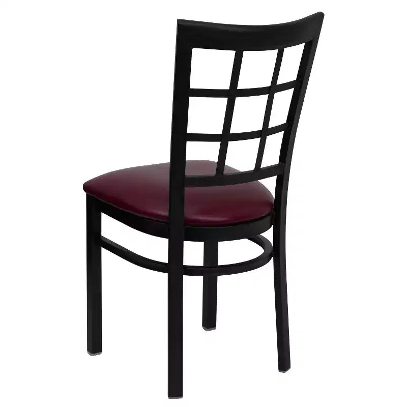 Chaise de restaurant Flash Furniture en métal noir avec dossier ajouré