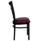 Chaise de restaurant Flash Furniture en métal noir avec dossier ajouré