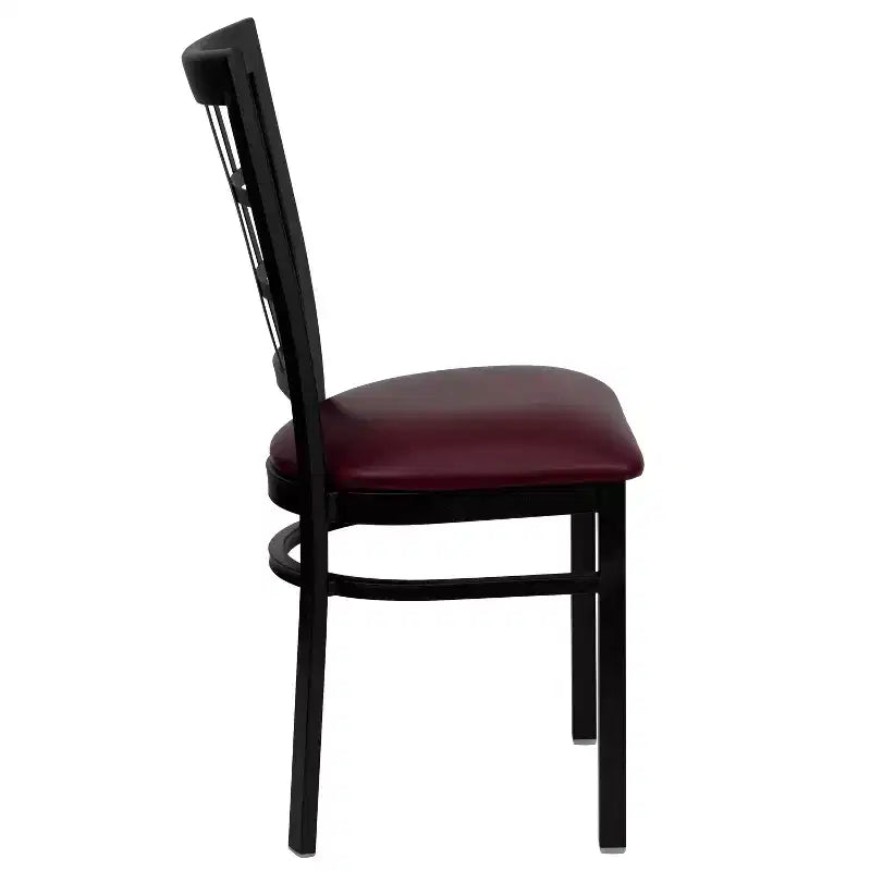 Chaise de restaurant Flash Furniture en métal noir avec dossier ajouré