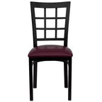 Chaise de restaurant Flash Furniture en métal noir avec dossier ajouré