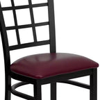 Chaise de restaurant Flash Furniture en métal noir avec dossier ajouré