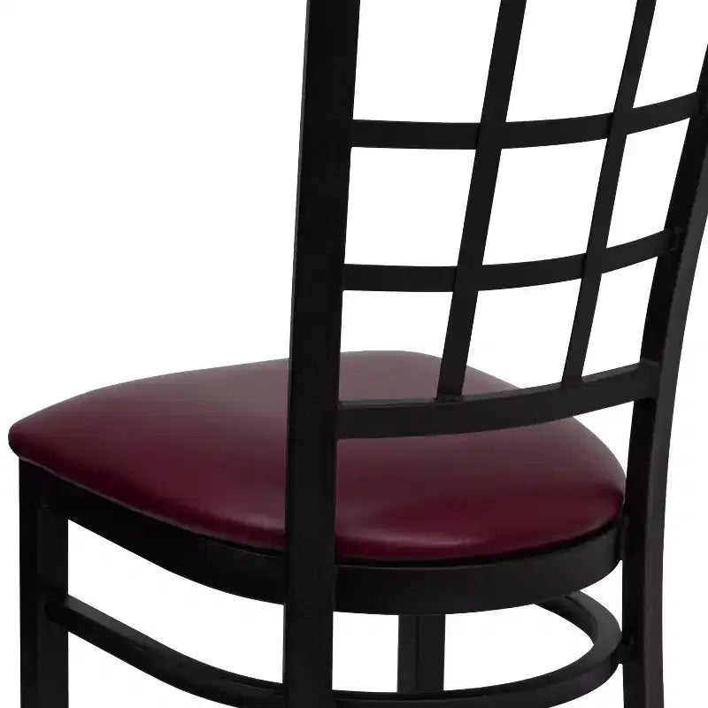 Chaise de restaurant Flash Furniture en métal noir avec dossier ajouré