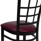 Chaise de restaurant Flash Furniture en métal noir avec dossier ajouré