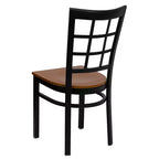 Chaise de restaurant Flash Furniture en métal noir avec dossier ajouré