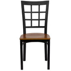 Chaise de restaurant Flash Furniture en métal noir avec dossier ajouré