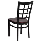 Chaise de restaurant Flash Furniture en métal noir avec dossier ajouré
