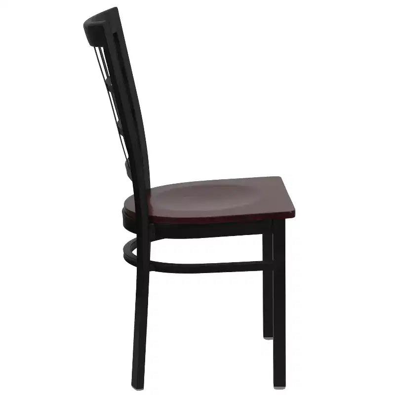Chaise de restaurant Flash Furniture en métal noir avec dossier ajouré