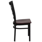 Chaise de restaurant Flash Furniture en métal noir avec dossier ajouré