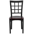 Chaise de restaurant Flash Furniture en métal noir avec dossier ajouré