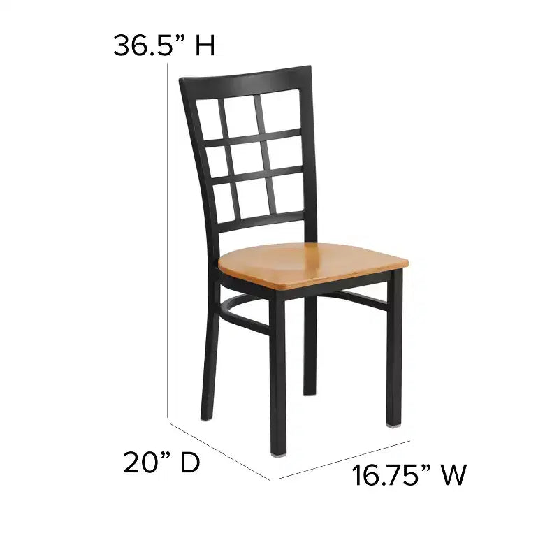 Chaise de restaurant Flash Furniture en métal noir avec dossier ajouré