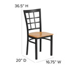 Chaise de restaurant Flash Furniture en métal noir avec dossier ajouré