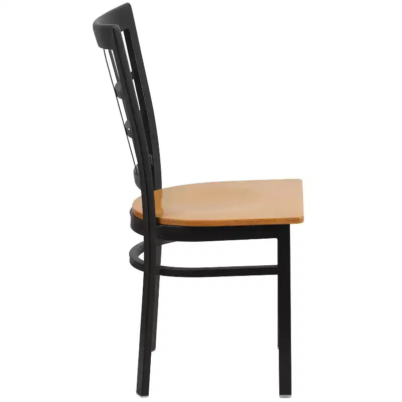Chaise de restaurant Flash Furniture en métal noir avec dossier ajouré