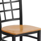 Chaise de restaurant Flash Furniture en métal noir avec dossier ajouré