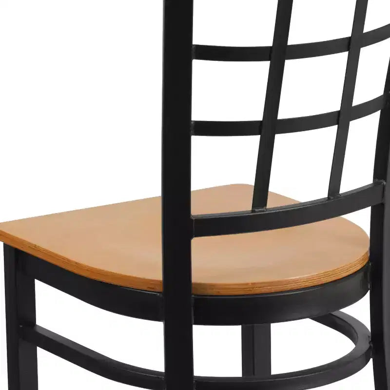 Chaise de restaurant Flash Furniture en métal noir avec dossier ajouré
