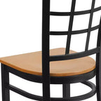Chaise de restaurant Flash Furniture en métal noir avec dossier ajouré