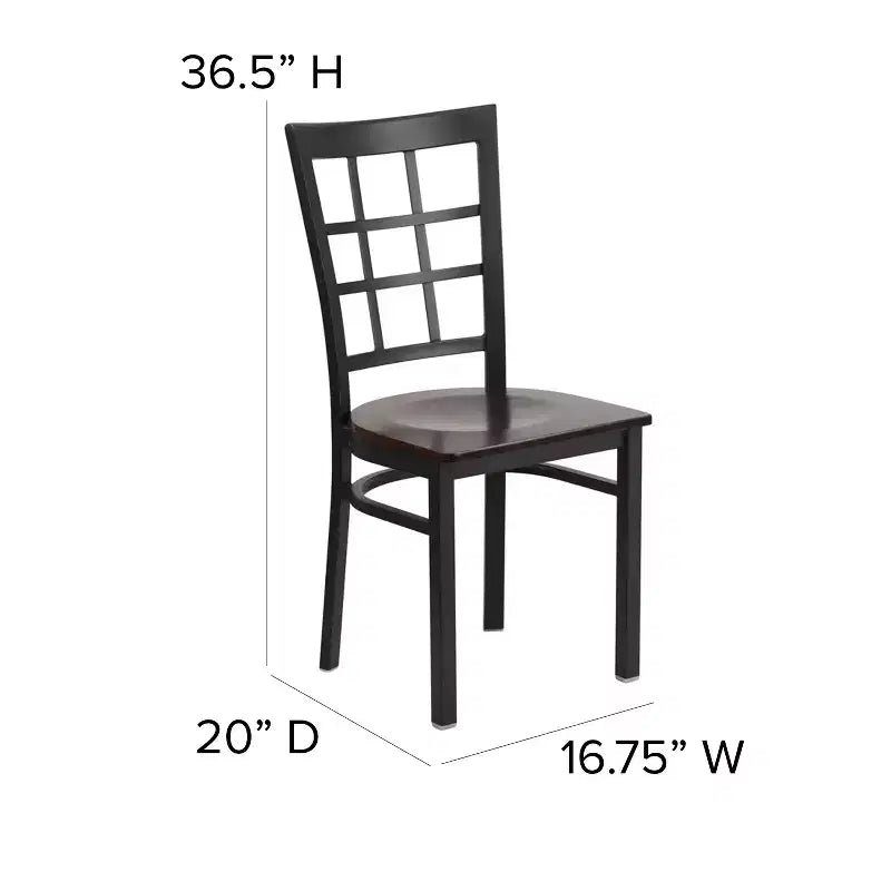 Chaise de restaurant Flash Furniture en métal noir avec dossier ajouré