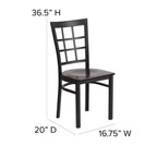 Chaise de restaurant Flash Furniture en métal noir avec dossier ajouré
