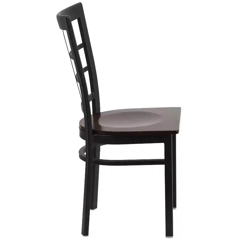 Chaise de restaurant Flash Furniture en métal noir avec dossier ajouré