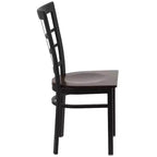 Chaise de restaurant Flash Furniture en métal noir avec dossier ajouré
