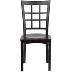 Chaise de restaurant Flash Furniture en métal noir avec dossier ajouré