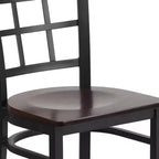Chaise de restaurant Flash Furniture en métal noir avec dossier ajouré